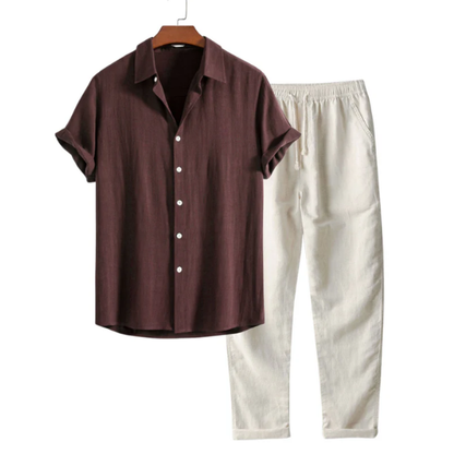 Mediterraneo Linen Set — Premium Shirt + Trousers