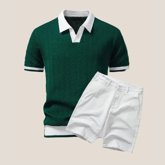 Riviera Knit Polo Set — Premium Polo + Bermuda Shorts